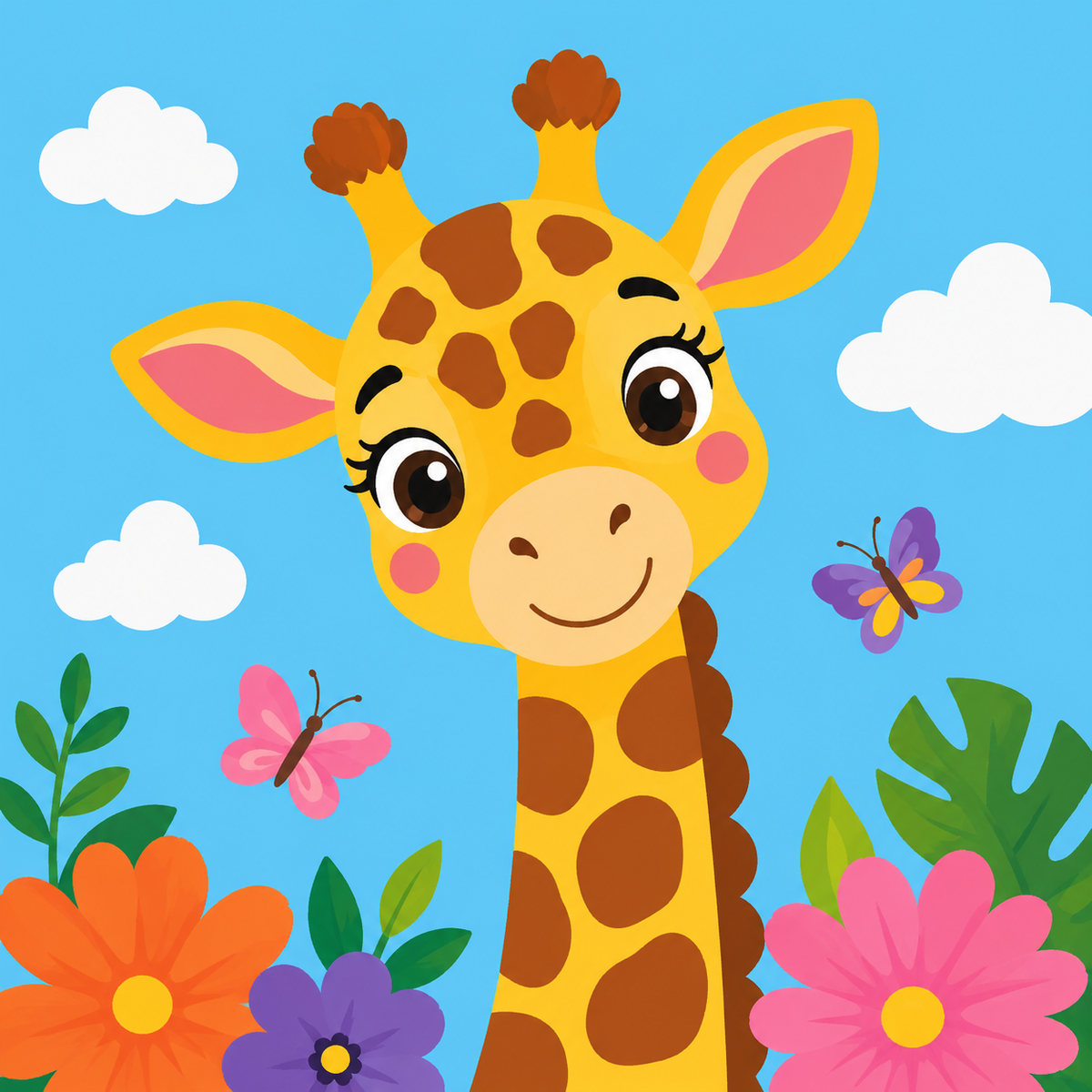 Garden Giraffe Easy Paint by Numbers Kit