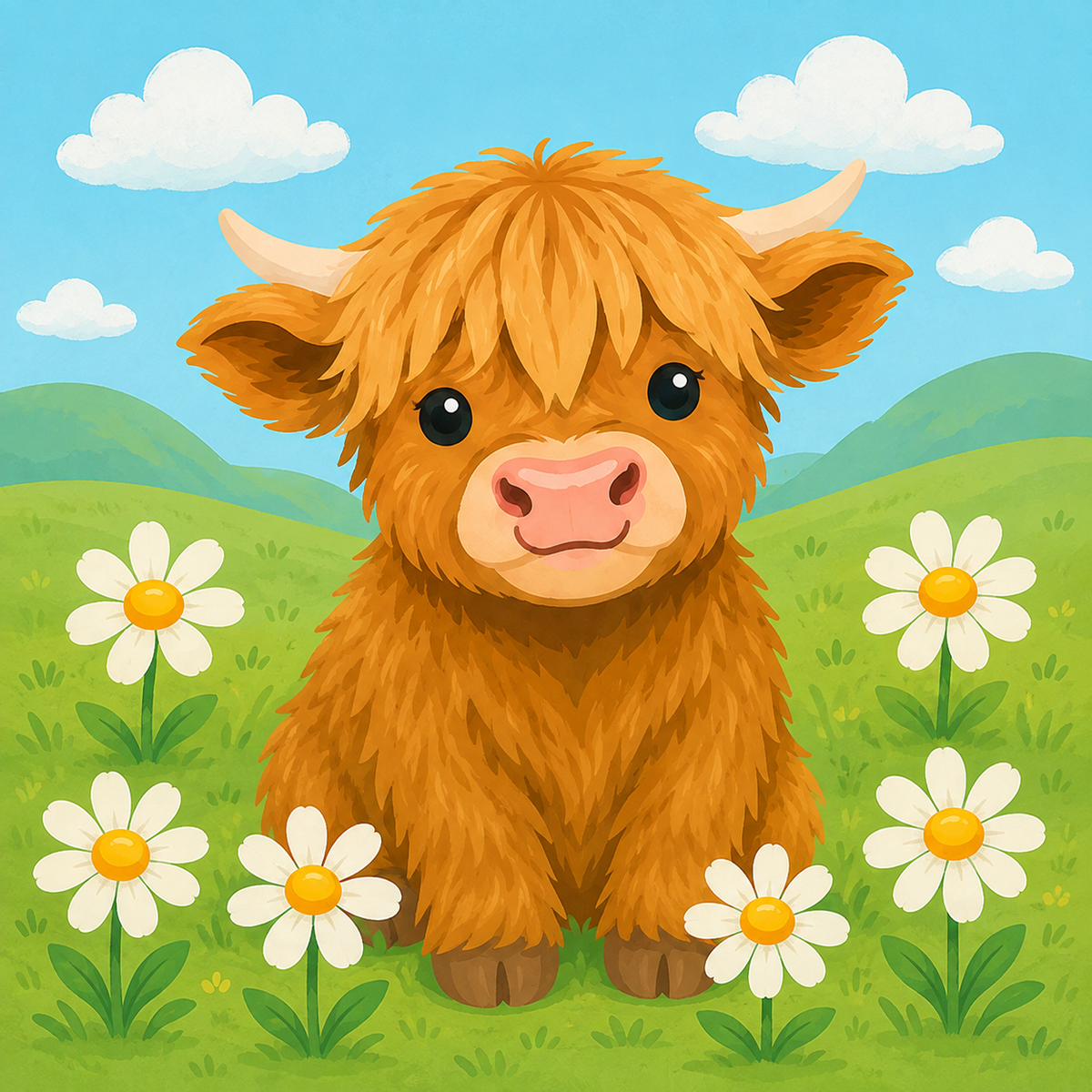 Little Highland Calf Easy Paint by Numbers Kit