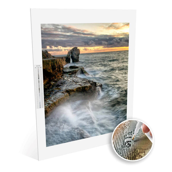 Paint Plot Sunset on the Cliffs Diamond Painting Kit Paint Plot Australia