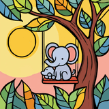 Baby Elephant Easy Paint by Numbers Kit