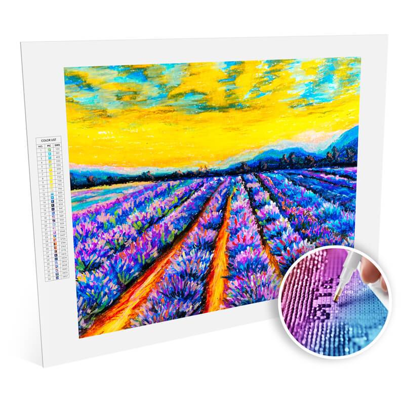 Lavender Garden - Paint by Numbers Kit for Adults DIY Oil Painting Kit on  Canvas