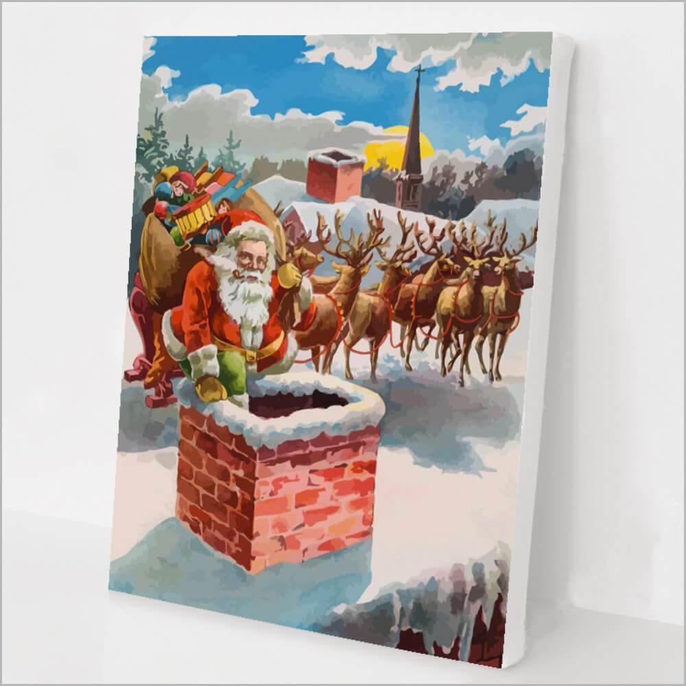 Christmas Painting Bundle 2021 (3 Paintings + 12 pcs brush set + Magnifying Glass)