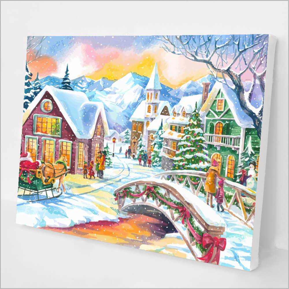 Christmas Painting Bundle 2021 (3 Paintings + 12 pcs brush set + Magnifying Glass)